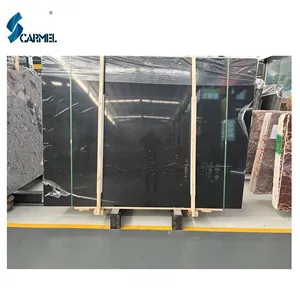 CARMEL STONE Best Quality Polished Natural Absolute Black Marble Price Ink Jade Black Marble For Floor And Wall Tile