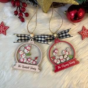 2024 Custom Tree Gift Personalized Snowman Family Wooden Christmas Ornament - Product Image 1