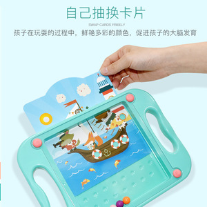 Juego de equilibrio de 28 cm x 23 cm x 5 cm, laberinto de bolas rodantes de plástico para niños mayores de 3 años, juguete educativo para el entrenamiento cerebral - Product Image 4