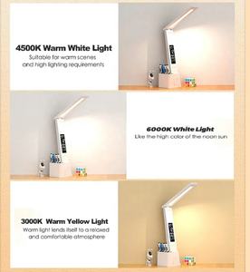 Lampe de bureau LED USB populaire pour l'étude et la lecture, lampe de table multifonction avec calendrier, date, tactile, veilleuse de chambre avec porte-stylo - Product Image 5