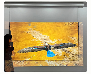 Im lặng cơ giới tường màn hình 72 "4K alr màu sắc rực rỡ chống Curl công nghệ ứng dụng thông minh điều khiển màn hình chiếu - Product Image 4