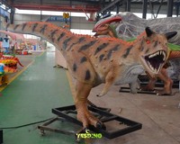 Modèle de dinosaure animatronique réaliste personnalisé en acier/silicone, Carnotaurus, pour parc de trampolines en plein air, centre commercial