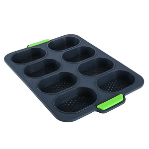 Wholesale Online New Food Grade <b>Silicone</b> Cake <b>Baking</b> Molds 8 Grid French Bread Bake 3pcs MOQ - Product Image 6