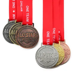 Une équipe en alliage <span class=keywords><strong>de</strong></span> zinc personnalisée en usine, une médaille créative <span class=keywords><strong>de</strong></span> trois couleurs <span class=keywords><strong>de</strong></span> rêve avec ruban - Product Image 1