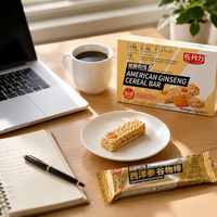 Barra de Cereal Vegana Sustitutiva de Comida con Ginseng Americano y Miel de Tilo, Alimento Saludable, Nutritivo y Energético para el Control de la Salud