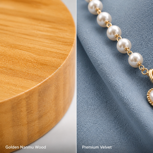 WEIMEI Présentoirs en bois et velours gris-bleu pour colliers, bagues et bijoux, idéaux pour boutiques, bijouteries et magasins de cadeaux - Ensemble de présentation de bijoux - Product Image 3
