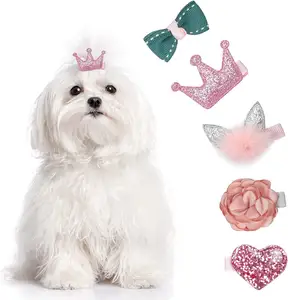 Manufacturer Custom Wholesale Designer Dog Grooming Bows Hair Bow Accessories Cat Pet Dog Accessories Luxury