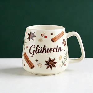 Ensemble de tasses à café en céramique de Noël allemandes - Tasses de 14 oz avec motifs Marché de Noël, <span class=keywords><strong>Pain</strong></span> <span class=keywords><strong>d</strong></span>'<span class=keywords><strong>épices</strong></span> et Vin chaud - Product Image 5
