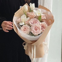 Papier d'emballage pour bouquets floraux en maille nid d'abeille gaufré, recyclable, écologique, pour fleuristes