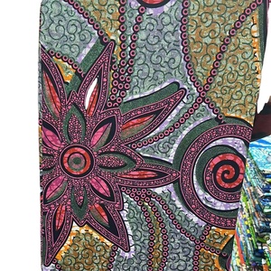 Venta caliente 100% algodón Grand Wax telas africanas <span class=keywords><strong>arena</strong></span> dorada Grand Golden Wax Prints 6 yardas Material <span class=keywords><strong>de</strong></span> ropa Batik para exteriores - Product Image 4