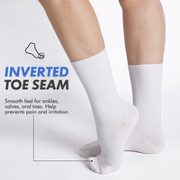 Chaussettes pour diabétiques, hauteur genou, en mélange de fibres de bambou et de coton, coupe ample confortable, pour hommes, noir et blanc, qualité OEM