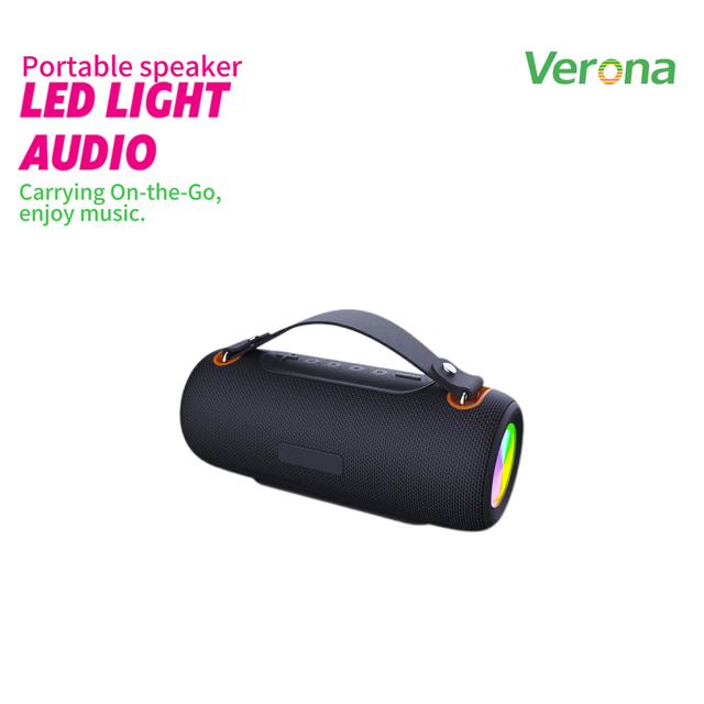 Portable IPX6 Waterproof Speaker with RGB LED Light Wireless Stereo Bass Speaker with Handle for Outdoor Travel & Party