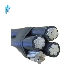 Cable ABC de aluminio de 0,6/1kv, dúplex/triplex/cuadruplex, Paquete Aéreo, suministro de cable de caída de servicio