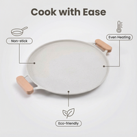 Poêle à griller en aluminium à fond d'induction blanc avec deux poignées antiadhésives pour la cuisine extérieure à la maison ustensiles de cuisine santé