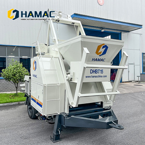 Petite pompe à béton avec mélangeur, moteur diesel 92 kW, mobile, mini, montée sur remorque, pour travaux de construction de chantiers lourds - Product Image 3