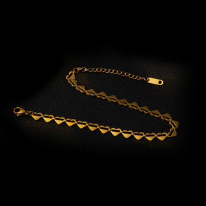 Tornozeleira hovanci, corrente de coração, corrente, tornozeleira banhada a ouro em aço inoxidável - Product Image 5