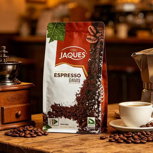 Bolsa de fondo plano con logotipo personalizado, con cierre hermético, para envasar café de 250g, con válvula unidireccional - Product Image 4