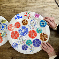 Kits de broderie mosaïque DIY modernes en céramique, motif pétale de fleur de cerisier Sakura, pour projets créatifs de mosaïque de parquet et de carreaux artisanaux