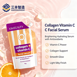 Bolsa de Embalaje Cosmético Flexible con Boquilla Vertical Impresa Personalizada para Suero Facial de Colágeno y Vitamina C - Product Image 2