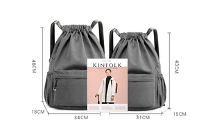 กระเป๋าไนลอนนักเรียนเชือกรูดขนาดใหญ่ดีไซน์2025ออกแบบได้ตามต้องการวัสดุโพลีเอสเตอร์กันน้ำพับเก็บได้ - Product Image 2