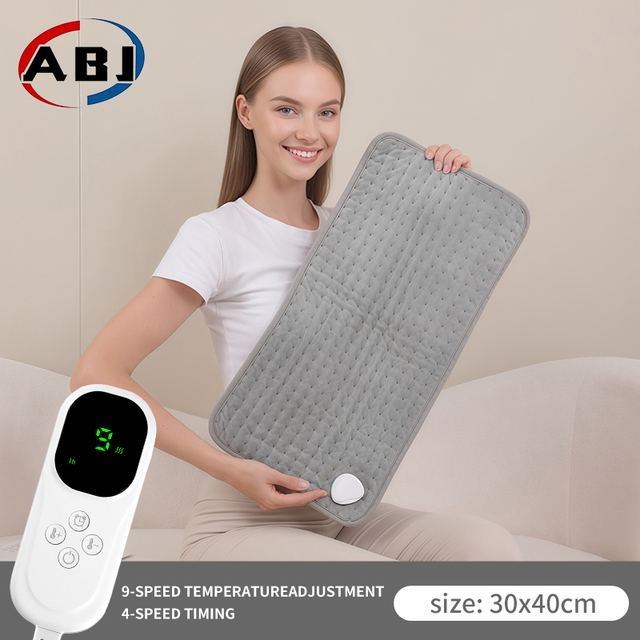 ABJ Electric Smart Quilted Portable Winter Heating Pad Neck Shoulders Wearable Folded Washable Digital Control Overheat
