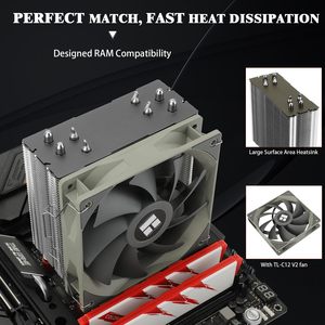 Thermalright Assassin Spirit 120 V2 4 Ventilateurs de tuyaux de chaleur Air refroidissement 4Pin PWM Quiet Fan CPU Cooler - Product Image 5