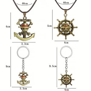 Accessoires de sac rétro One Piece : Pendentif chapeau Luffy Ace, Collier avec affiche de recherche Barbe Blanche, Porte-clés en métal - Product Image 2