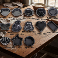 Kit de Mini Moules de Cuisson Antiadhésifs Multi-Formes – Petits Moules à Gâteau en Acier au Carbone pour Muffins, Gelées et Tartes
