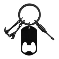 Ywyougang Vintage Cartoon Mode Personalisierter Edelstahl Schlüsselanhänger mit Gravur zum Vatertag Wasserdichter Flaschenöffner Geschenk für Papa