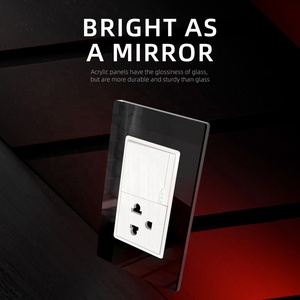 Beyaz Siyah Gri Altın Akrilik Panel ABD Standardı 118*72 Tayland <span class=keywords><strong>3</strong></span> Kutuplu Priz ve 1'li 1 Yollu Işık Anahtarı - Product Image 4