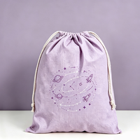 Pochette à cordon en toile de dessin animé écologique et recyclable avec logo personnalisé, résistante à l'usure, sac de rangement réutilisable, emballage cadeau de voyage