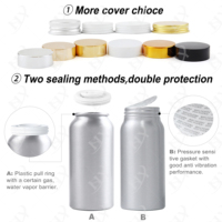 Bouteille vide personnalisée en aluminium métallique dégradé pour compléments alimentaires, capsules de soins de santé, vitamines, huile de poisson et comprimés molles