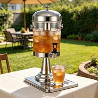 Distributeur de boissons glacées en acier inoxydable avec support, capacité 8L (2,2 gallons) et 16L (4,4 gallons)