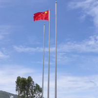 Mât de drapeau extérieur en alliage d'aluminium de haute qualité avec système de câble externe en acier inoxydable et mât électrique