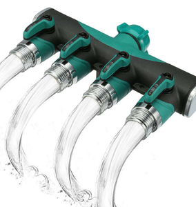 Easy Turn Metall Garten wasser anschluss Adapter 4-Leicht einstellbare Durchfluss druck auslässe 4-Wege-Wasserhahn Schlauch Splitter Gartengeräte - Product Image 1
