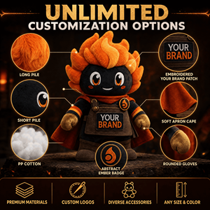 Peluche de Héroe Ember Forge, Peluche Personalizado, Animal de Peluche, Fabricante OEM ODM, Logotipo Personalizado, Regalo Promocional - Product Image 4