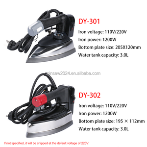 Industrielles Elektrisches Dampfbügeleisen für Nähmaschinen mit Hängeflasche & Wassereimer für Bekleidungsteile - Product Image 2