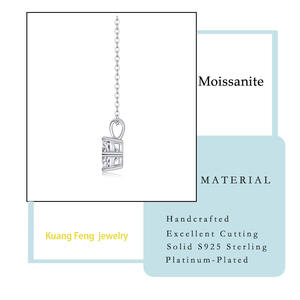1/2 Karaat Moissanite Hanger Ketting 925 Sterling Zilver Met Zes Prong Setting Klassieke Sieraden Dames Cadeau - Product Image 3