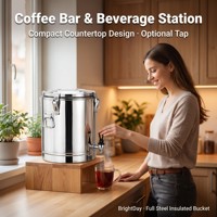 Contenedor de Alimentos Aislado de Acero Inoxidable, Barril para Catering Comercial, Calentador de Alimentos, Cubeta Térmica para Restaurante, Hotel, Buffet