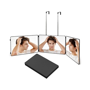 Espejo Cosmético HD Plegable de Tres Lados con Luz, Recargable por USB, con Gancho Extensible para Colgar - Product Image 1