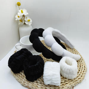 Bộ khăn tắm và băng đô chất liệu vải SPA màu trơn dành cho phụ nữ sử dụng hàng ngày - Product Image 6