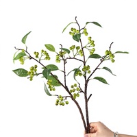 Plante Artificielle Verte, Baies Sauvages en Gros, Petites Branches Décoratives pour la Maison, Baies en Mousse Florale pour Mariage et Photographie en Extérieur