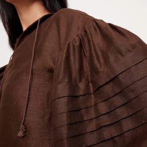 Nouvelle Blouse d'été pour femme, style mode, col en V, manches longues, broderie florale, franges avant, qualité supérieure, vente chaude, OEM - Product Image 3