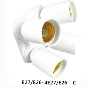 Trắng 100V/230V PBT nhựa lampholder chuyển đổi ổ cắm <span class=keywords><strong>E27</strong></span> để <span class=keywords><strong>4</strong></span> <span class=keywords><strong>E27</strong></span> <span class=keywords><strong>1</strong></span> để <span class=keywords><strong>4</strong></span> ánh sáng cho Photo Studio 4e27 Led Bulb đèn căn cứ - Product Image 2