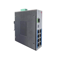 Din Rail mount 1 GE Fiber 8 GE port tembaga PoE DC 48V tidak terkelola Industri Gigabit Ethernet Switch ketersediaan stok