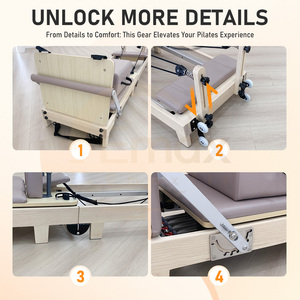 Body Building <span class=keywords><strong>Pilates</strong></span> pieghevole materiale di legno reforming Logo personalizzato <span class=keywords><strong>Pilates</strong></span> uso domestico - Product Image 5