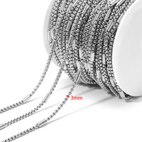 Chaîne en acier inoxydable 304 en gros pour bijoux DIY, bracelet, collier et accessoires, en stock