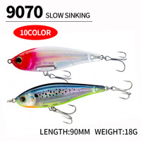 Kedatangan Baru 90mm 18g Umpan Pencil Sinking Stickbait Buatan Keras dengan Kail Treble Baja Tahan Karat Bahan ABS untuk Sungai Danau Aliran