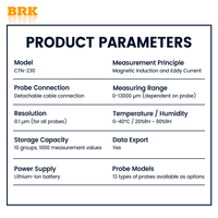 BRK CTN-230 High-Precision Coating Thickness Gauge 0.1um Accuracy 13 Specialized Probes for Ferrous/Non-Ferrous Metals