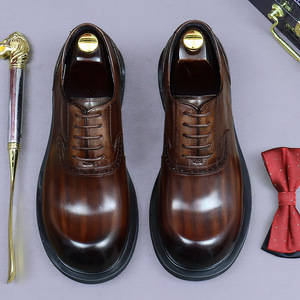 British-style business formal leather <b>shoes</b> for men - genuine cowhide, retro leather, Oxford style, wedding <b>shoes</b>, lightweight - Product Image 3